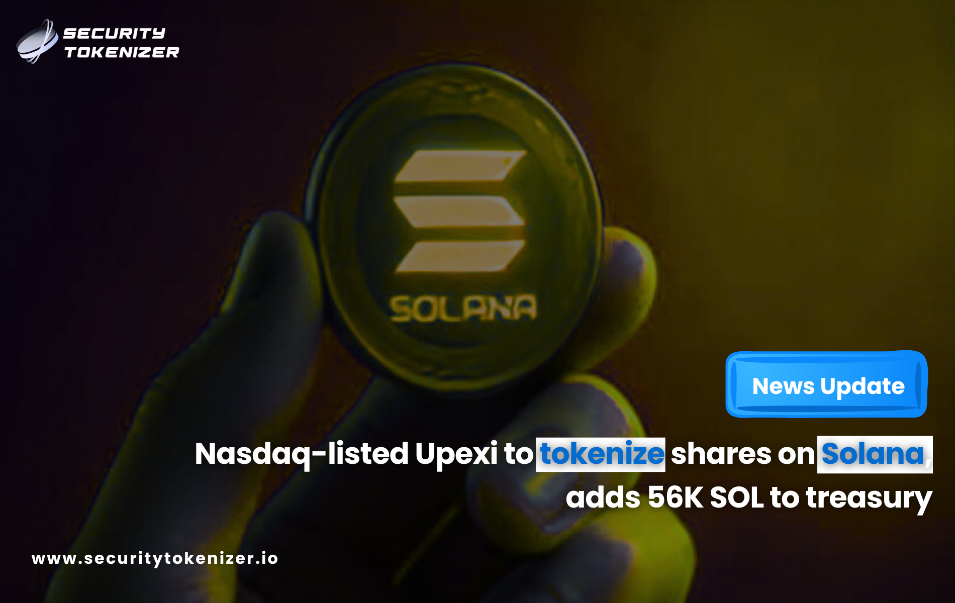 Nasdaq-listed Upexi to tokenize shares on Solana, adds 56K SOL to treasury